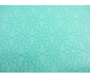 Jersey Kombistoff Blumen Blüten türkis